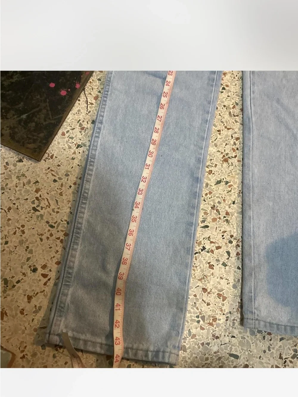 Wrangler denim visible
